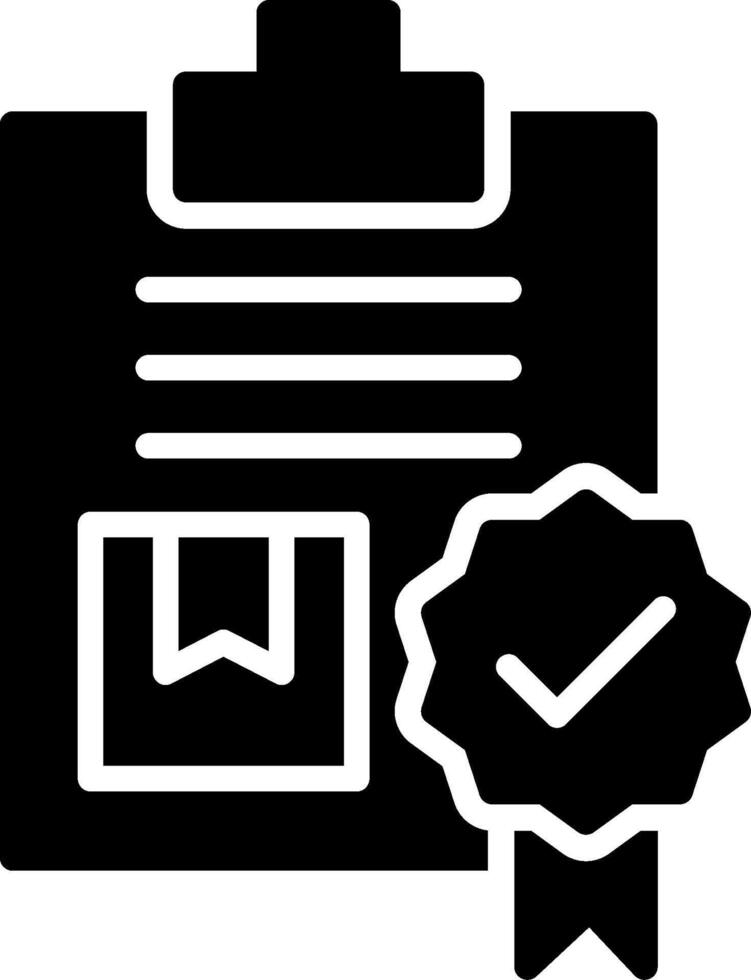 Approved Glyph Icon Design vector