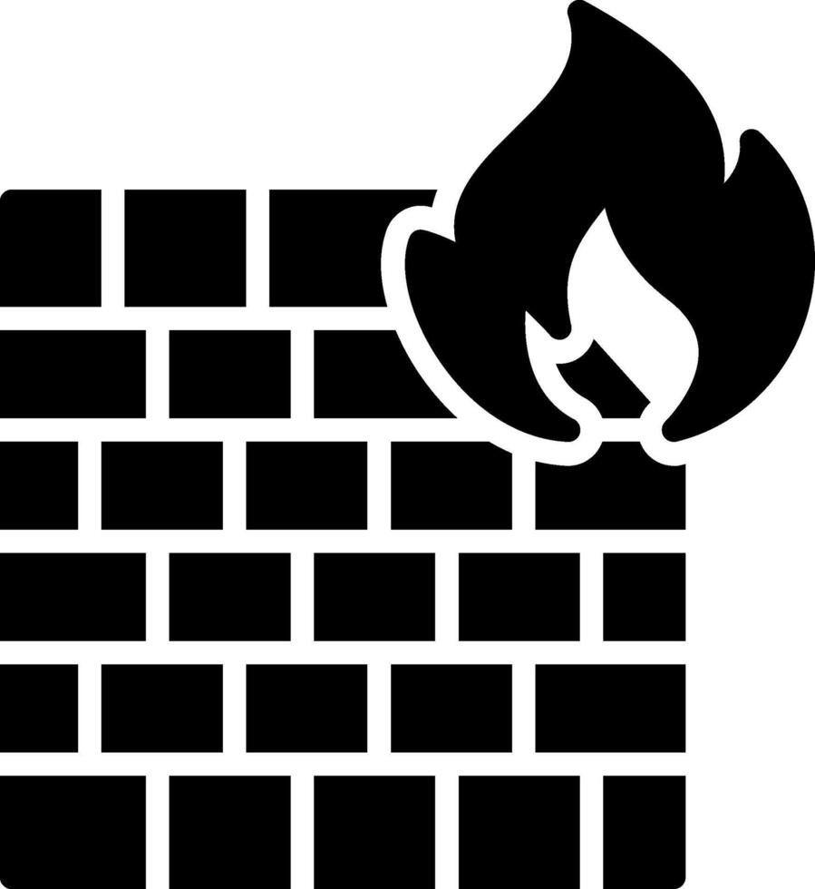 Firewall Glyph Icon Design vector
