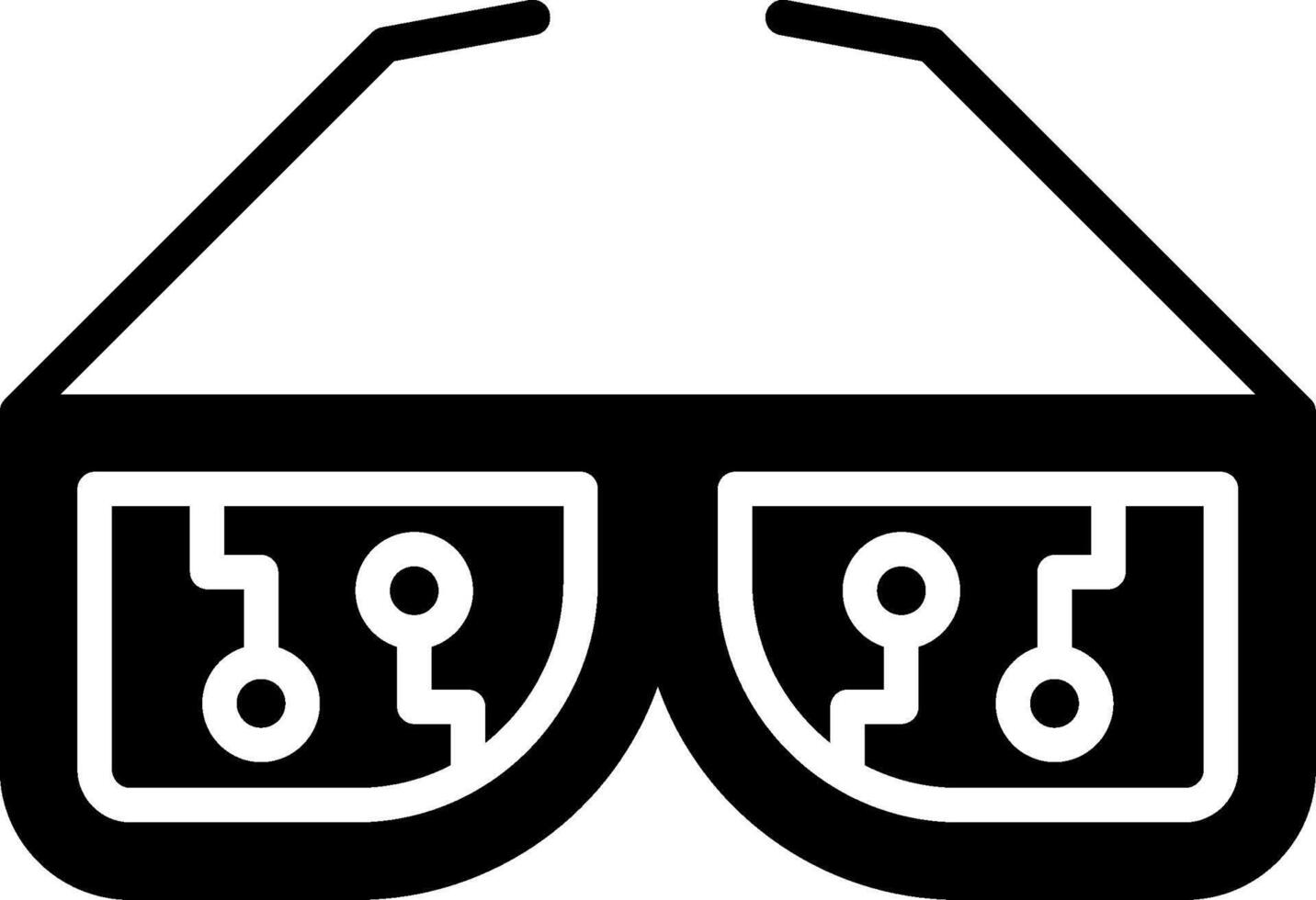 Smart Glasses Glyph Icon Design vector