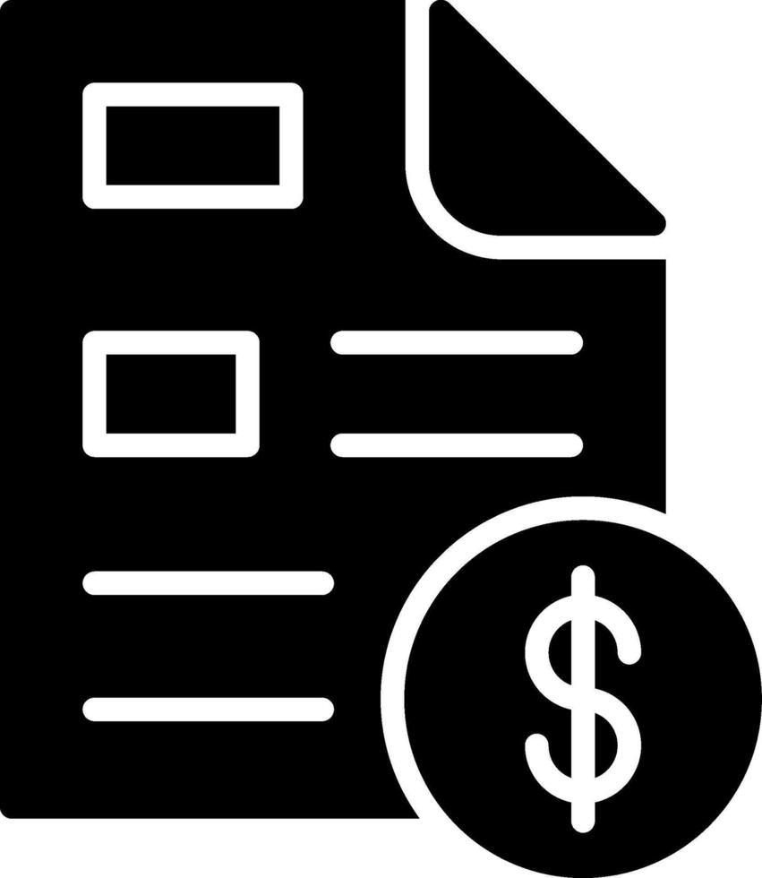 Invoice Glyph Icon Design vector