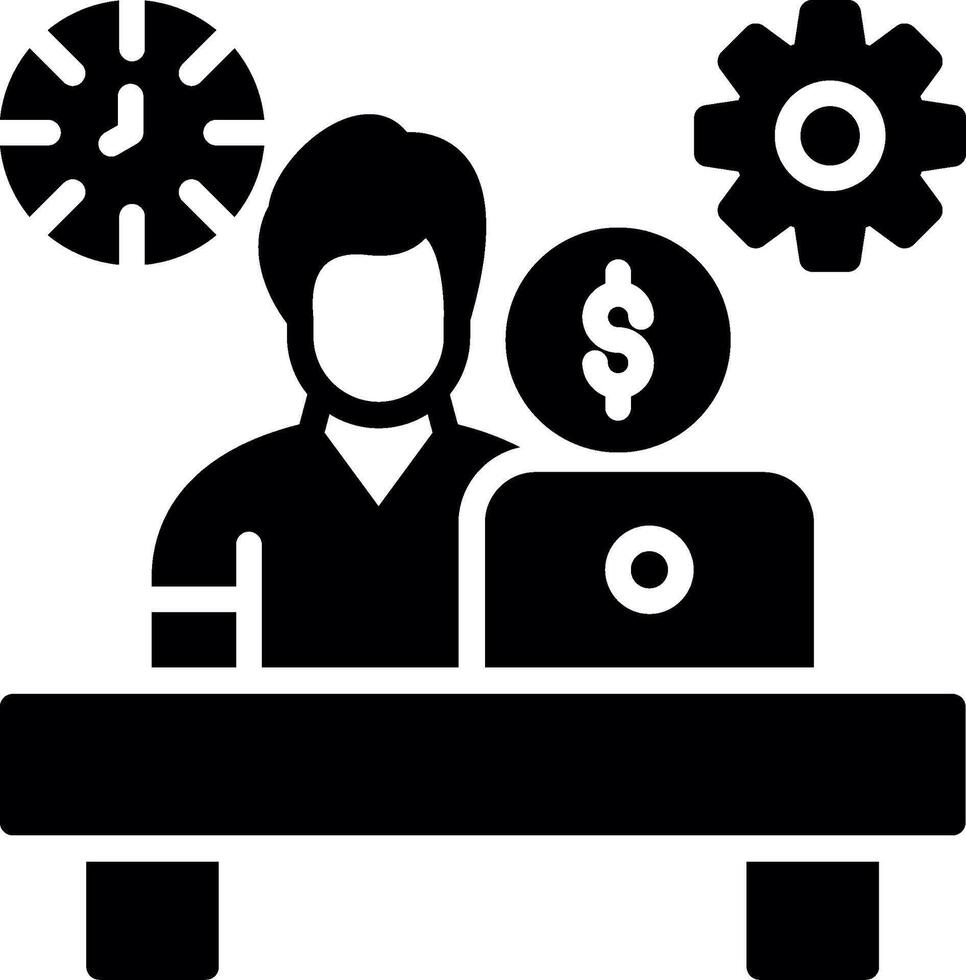 Hard Work Glyph Icon Design vector