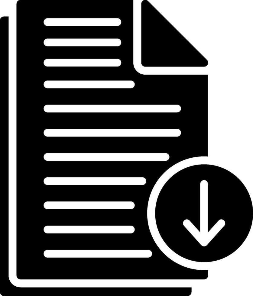 File Download Glyph Icon Design vector