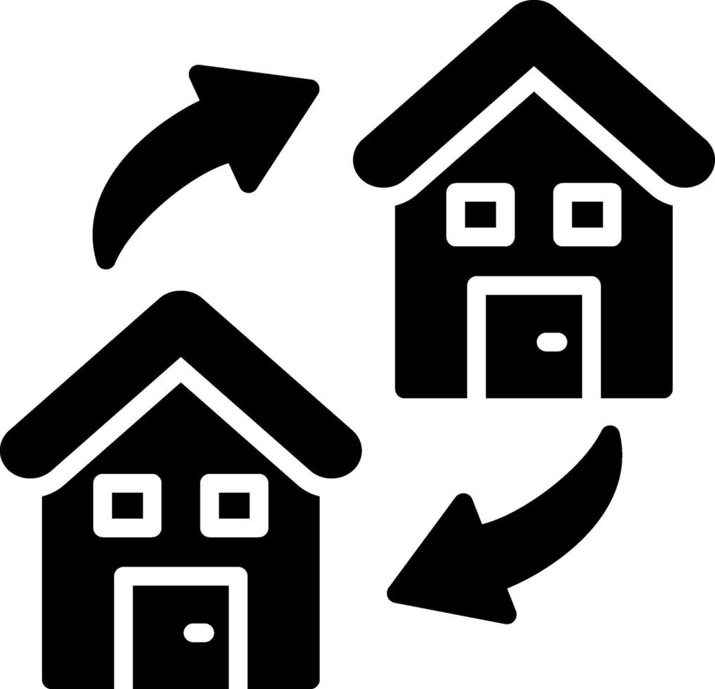 Moving House Glyph Icon Design vector