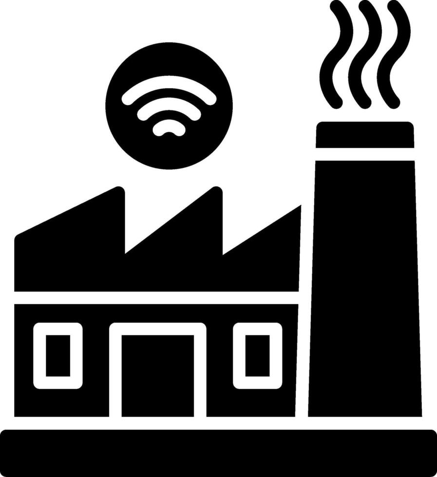 Factory Glyph Icon Design vector