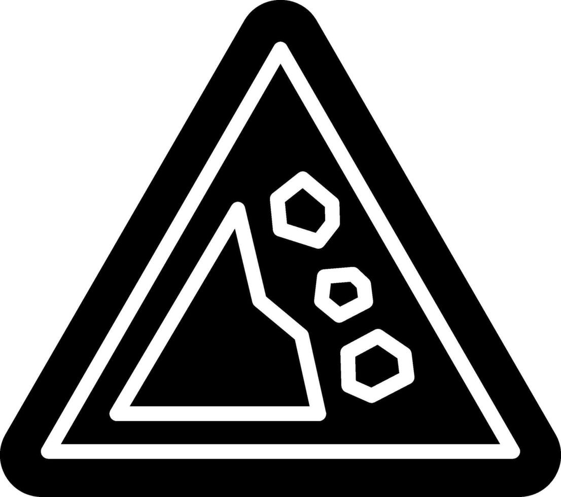 Falling Rocks Glyph Icon Design vector