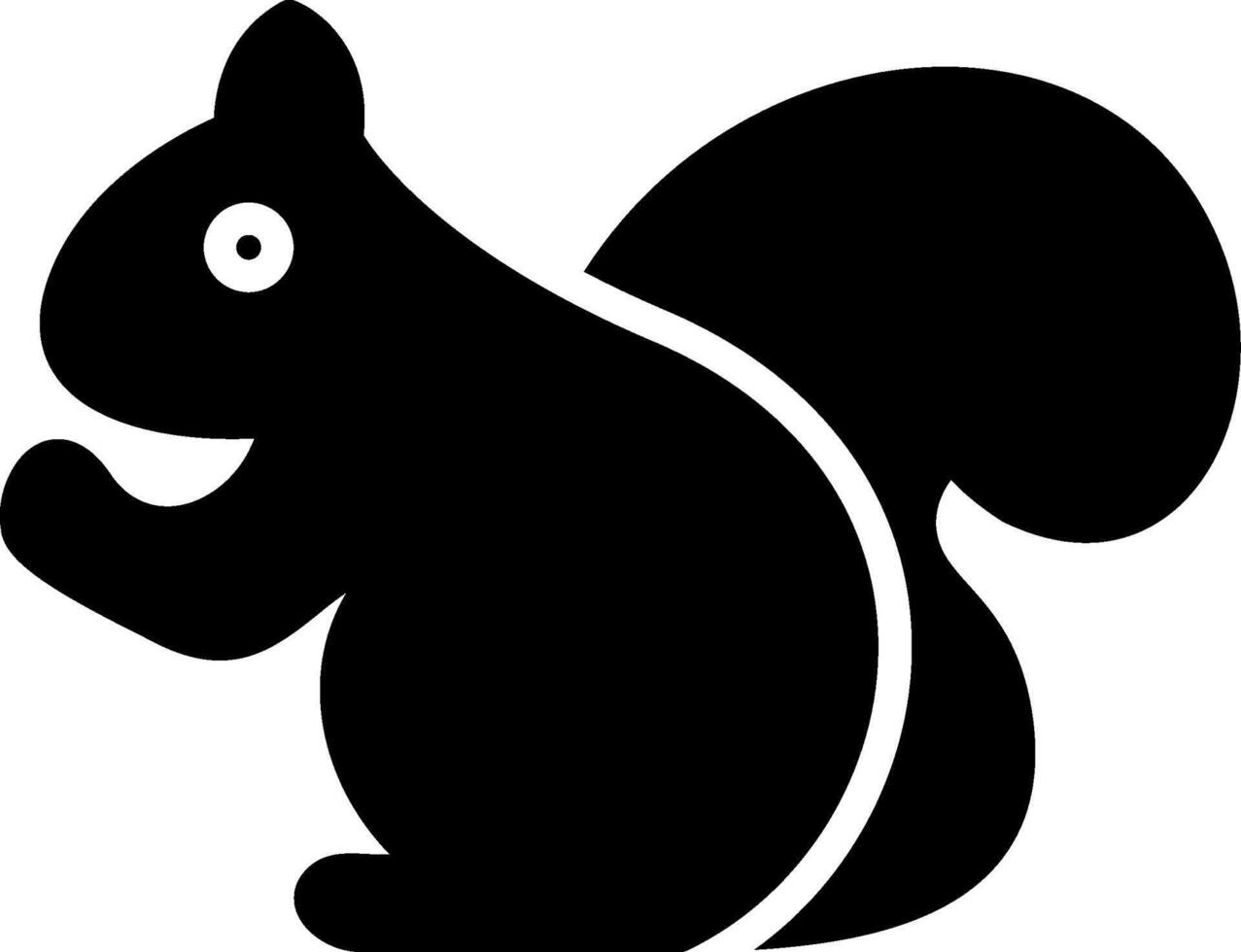 Squirrel Glyph Icon Design vector