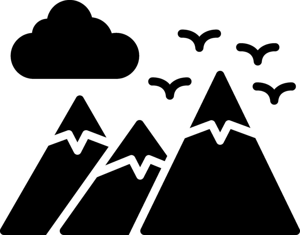 Mountain Glyph Icon Design vector