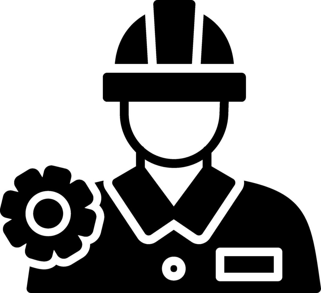 Engineer Glyph Icon Design vector