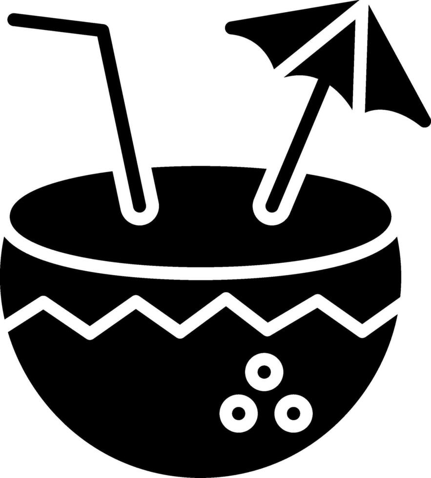 Coconut Drink Glyph Icon Design vector
