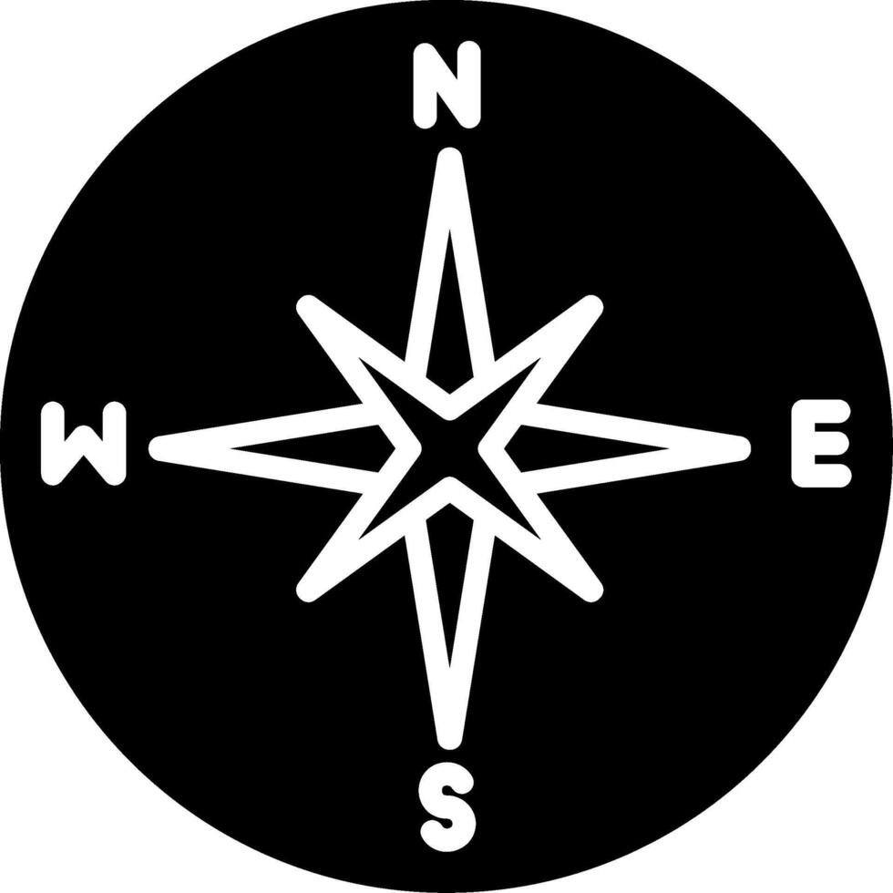 Compass Glyph Icon Design vector