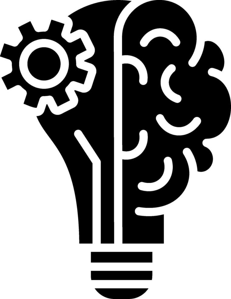 Brainstorm Glyph Icon Design vector