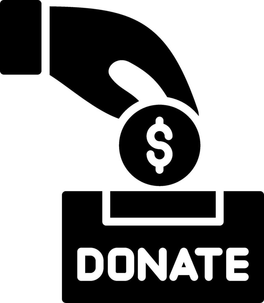 donación glifo icono diseño vector