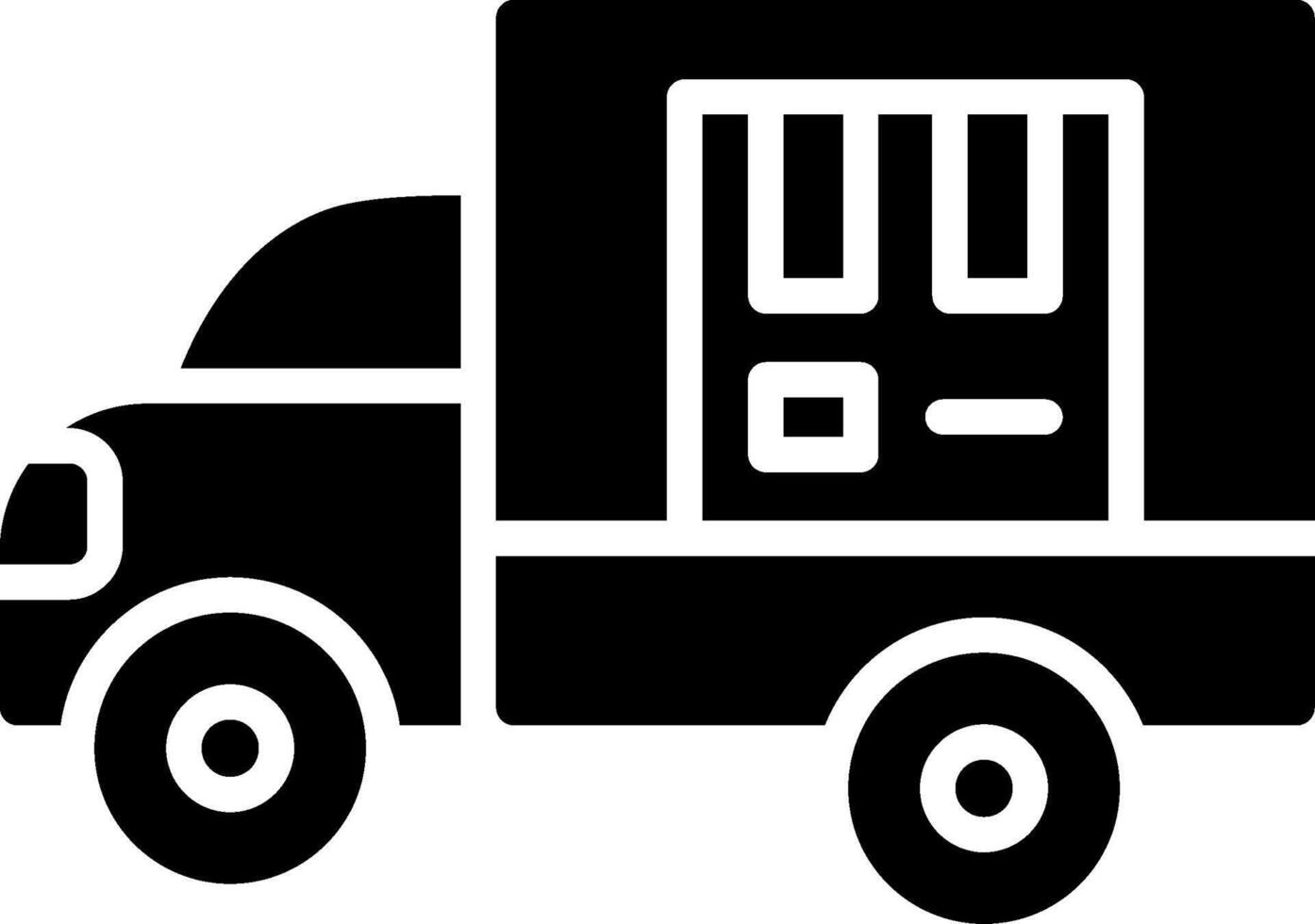 Delivery Truck Glyph Icon Design vector