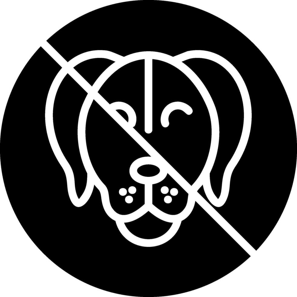 No Pets Glyph Icon Design vector