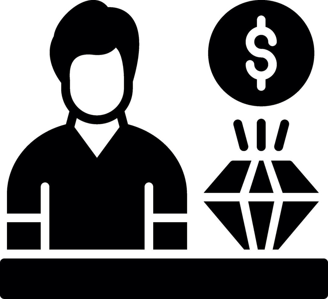 Diamond Glyph Icon Design vector