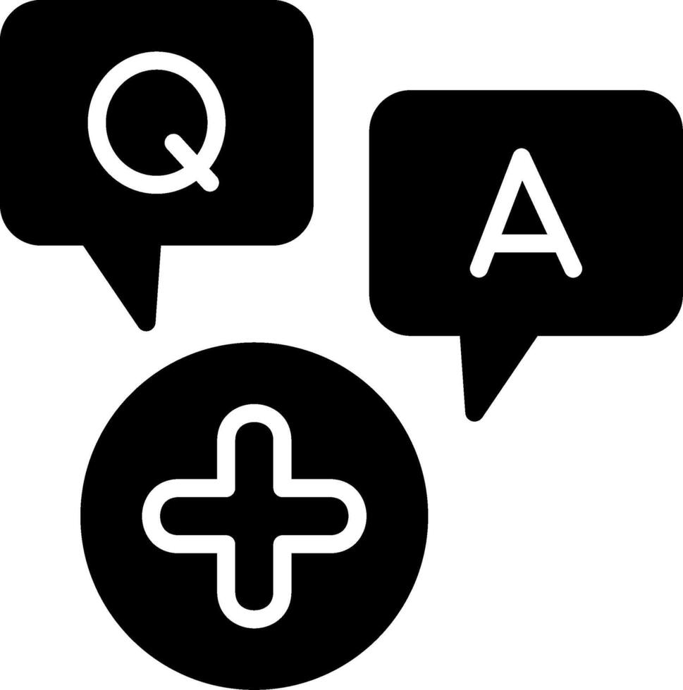 Question and answer Glyph Icon Design vector