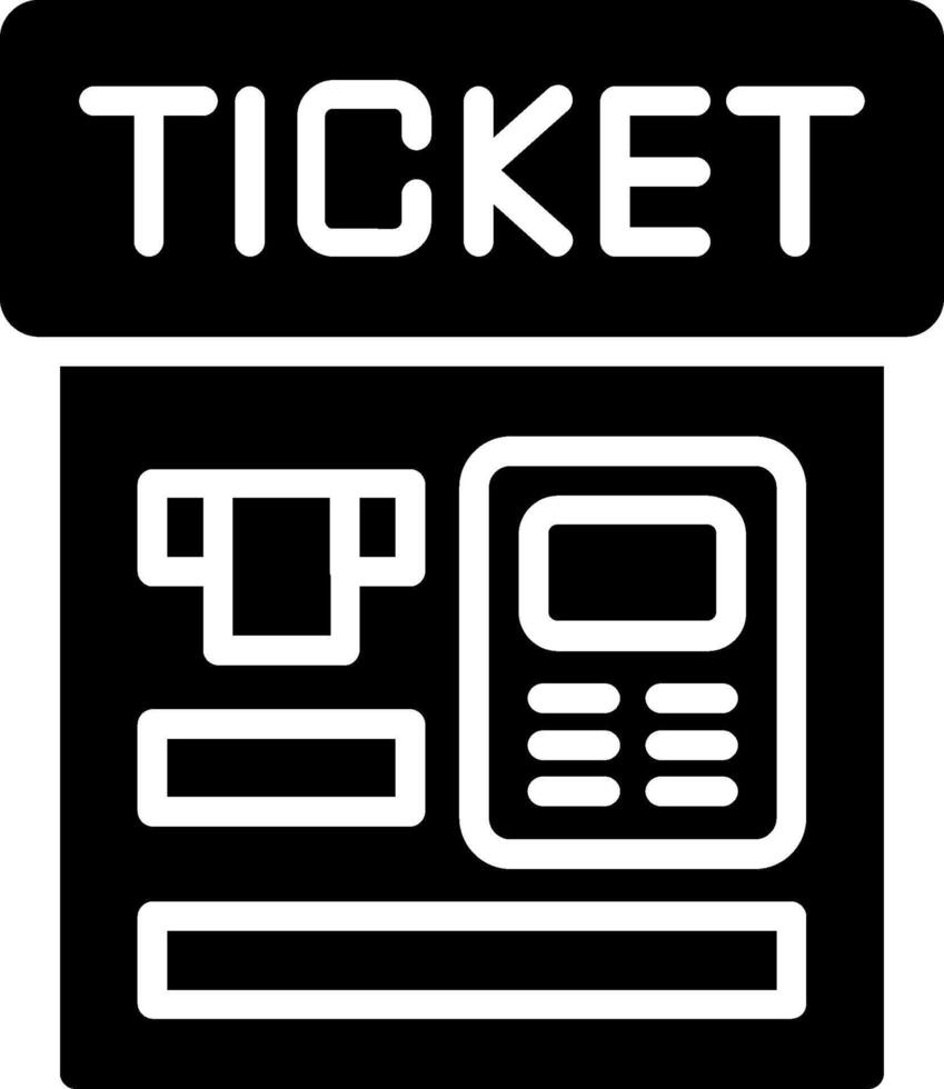 Ticket Machine Glyph Icon Design vector