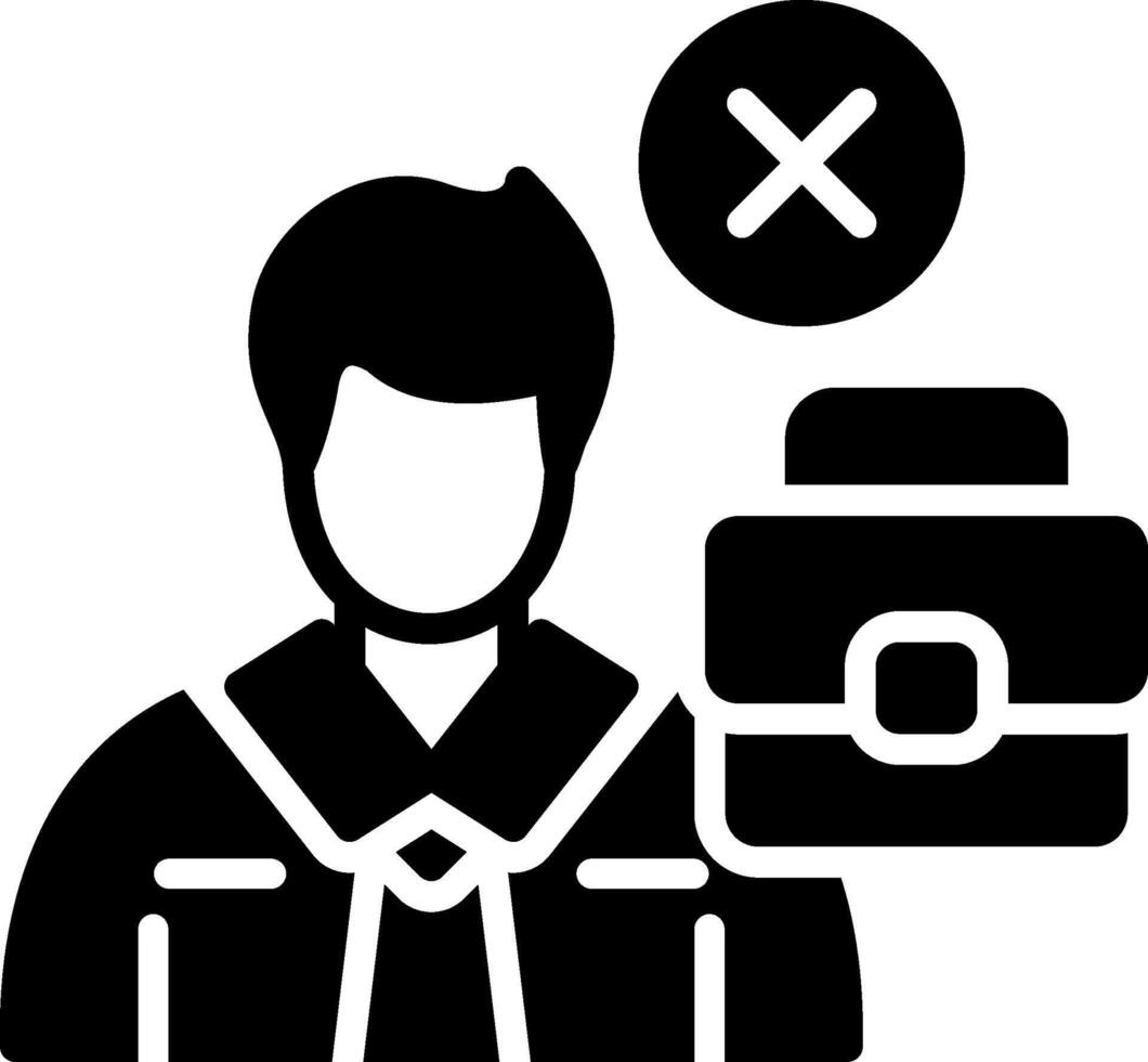 Job Reduction Glyph Icon Design vector