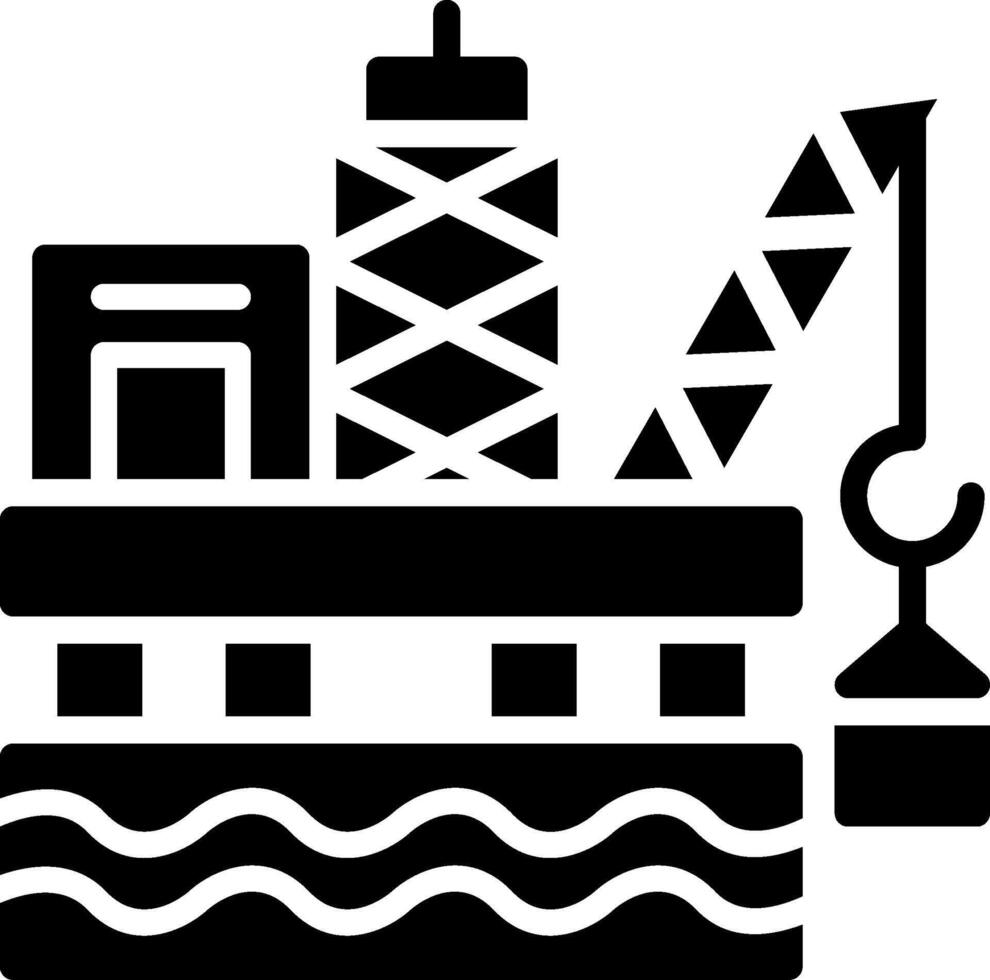 Oil Platform Glyph Icon Design vector