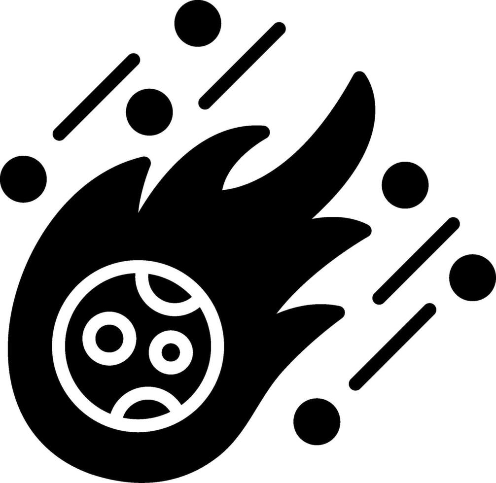 Meteor Glyph Icon Design vector