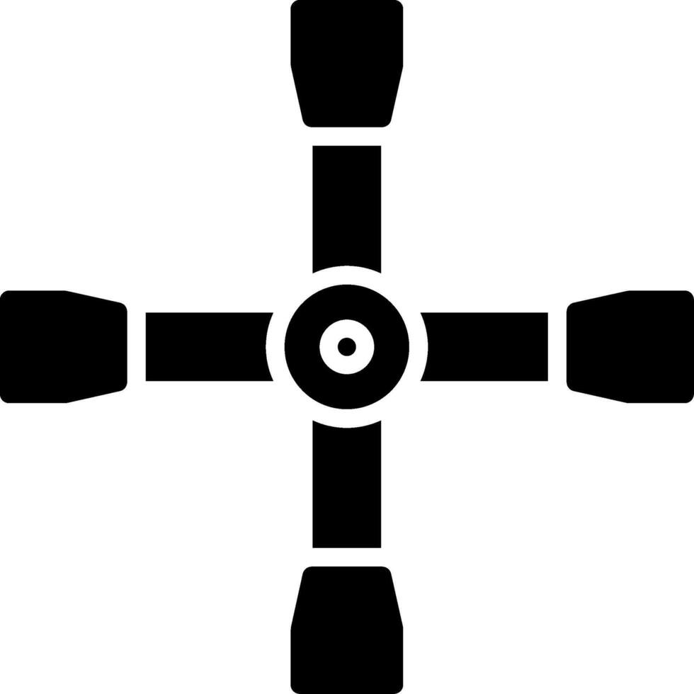 Cross Wrench Glyph Icon Design vector