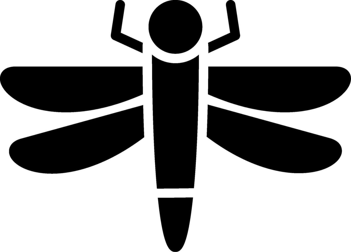 Dragonfly Glyph Icon Design vector