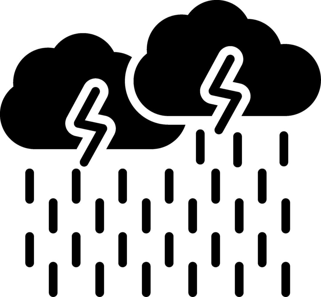 Heavy Rain Glyph Icon Design vector