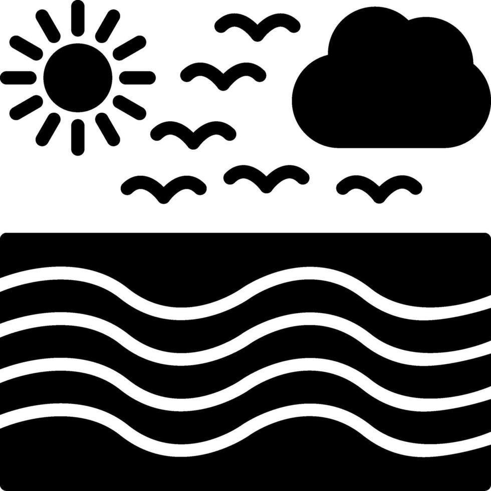 Water Waves Glyph Icon Design vector