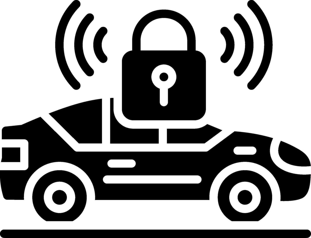 Locked Car Glyph Icon Design vector