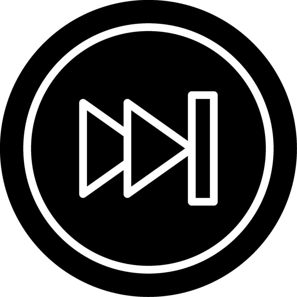 Fast Forward Glyph Icon Design vector
