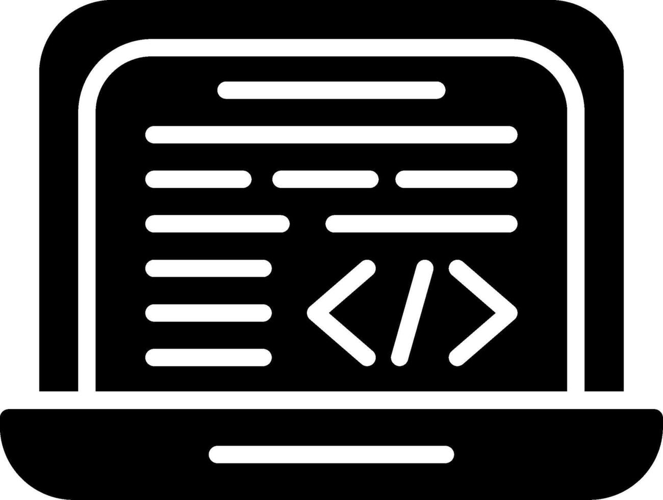 Coding Glyph Icon Design vector