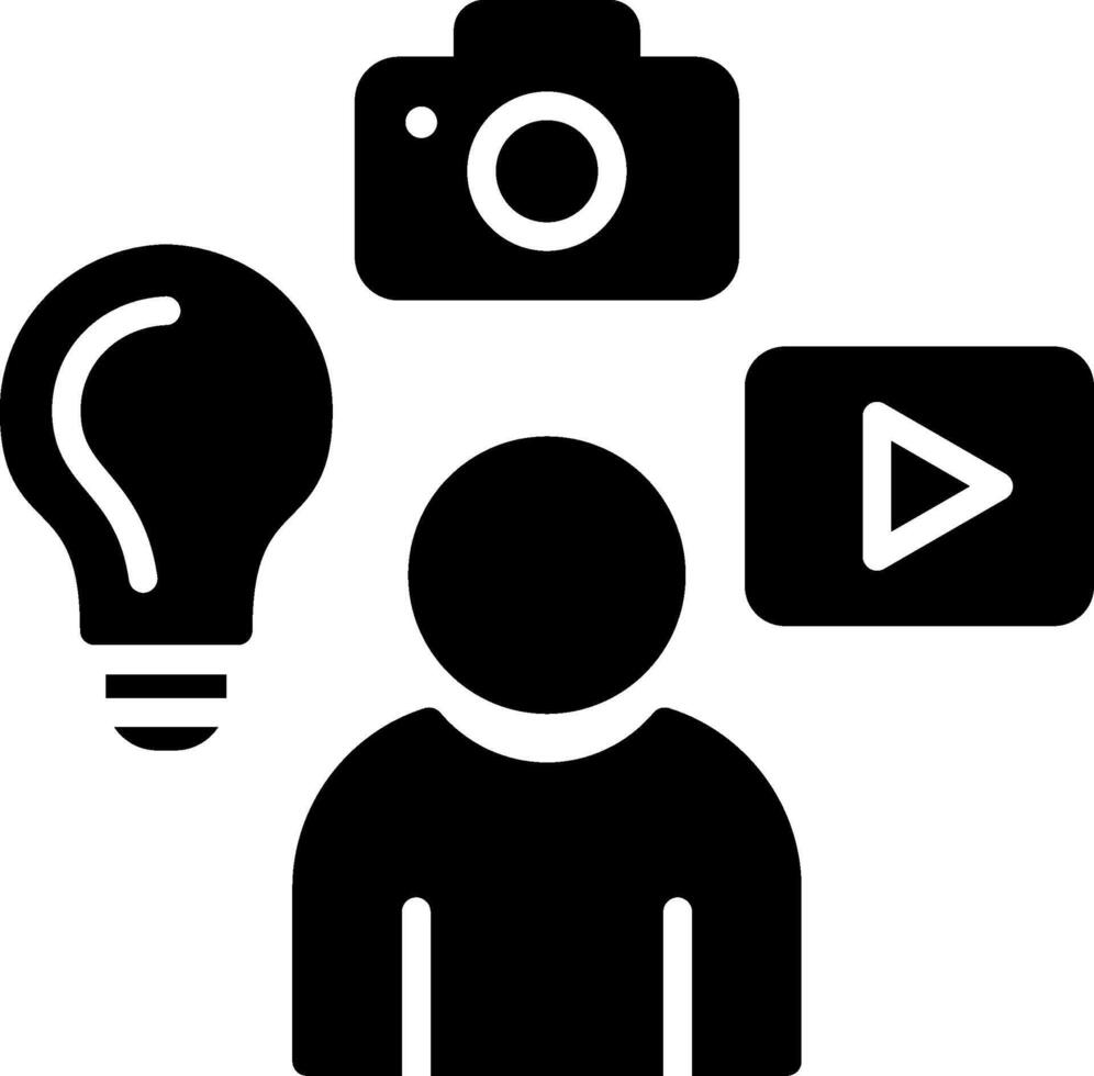 Content Creator Glyph Icon Design vector