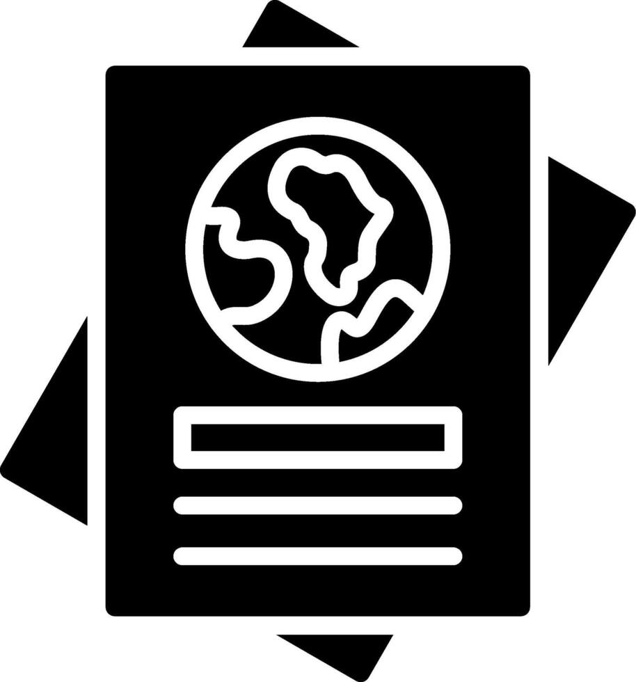 Passport Glyph Icon Design vector