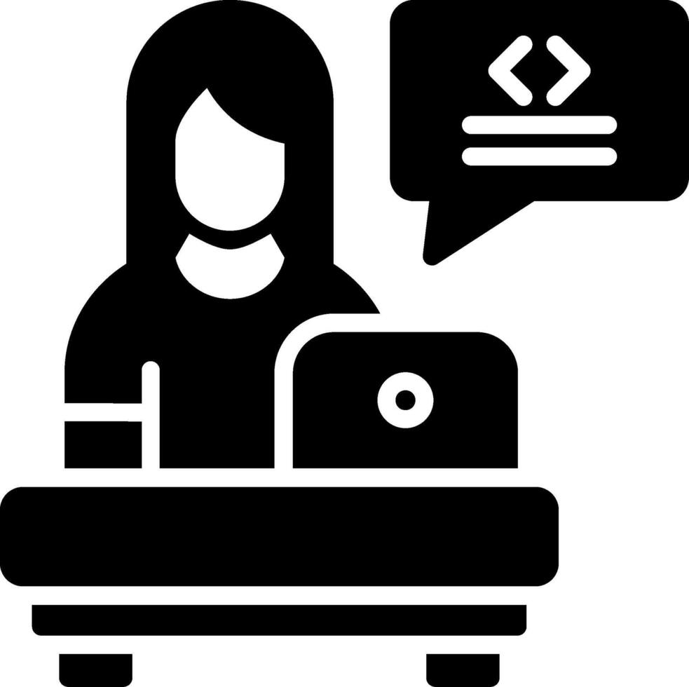 Developer Glyph Icon Design vector