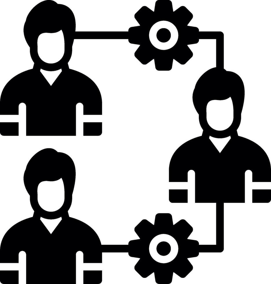 Teamwork Glyph Icon Design vector