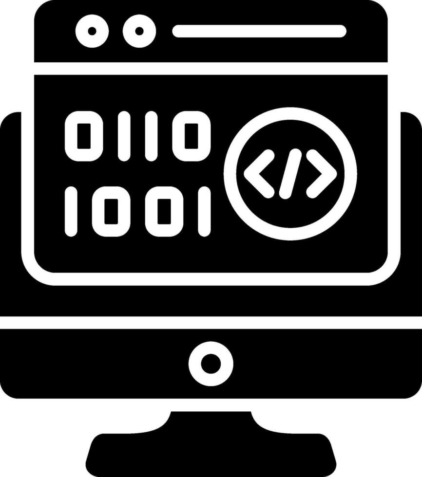 Binary Code Glyph Icon Design vector