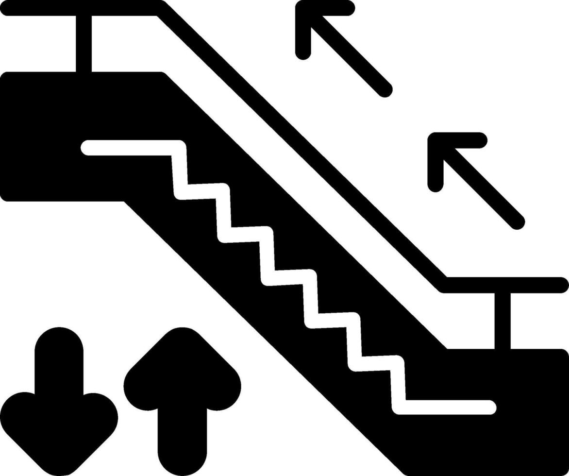 Escalator Glyph Icon Design vector