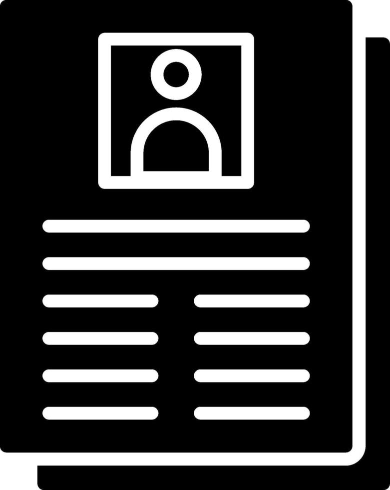 Resume Glyph Icon Design vector