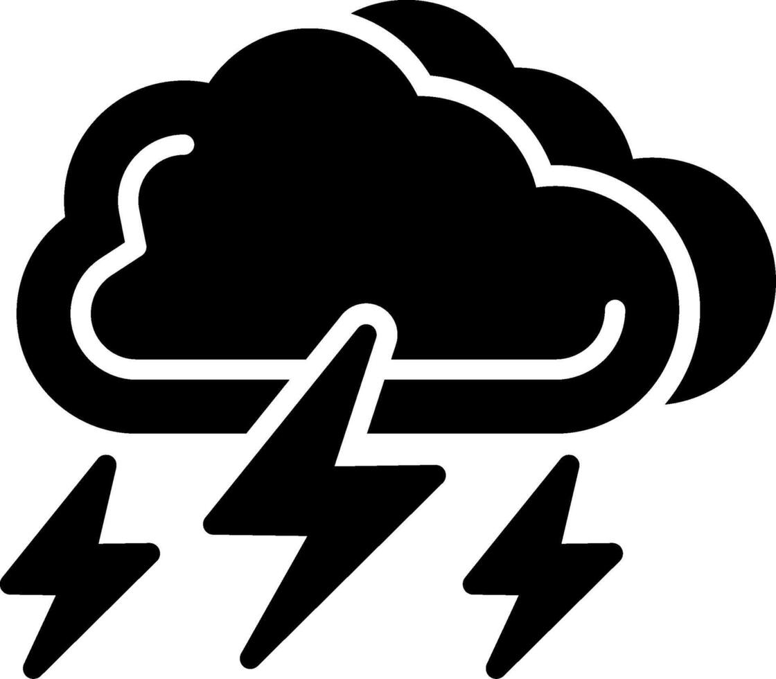 Thunderbolt Glyph Icon Design vector