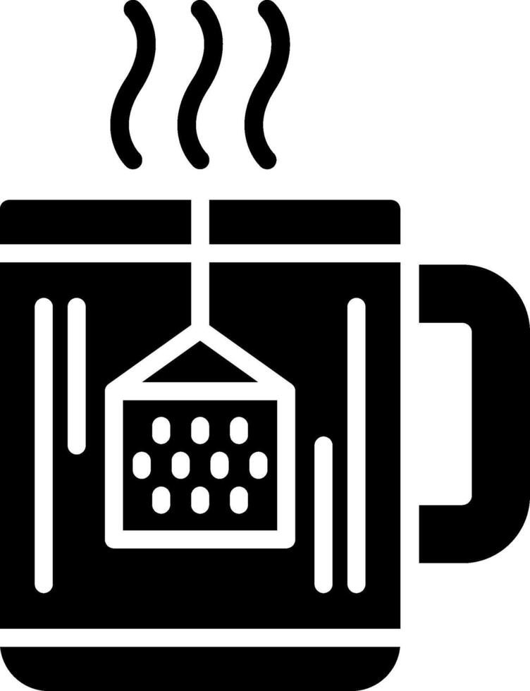 Hot Tea Glyph Icon Design vector