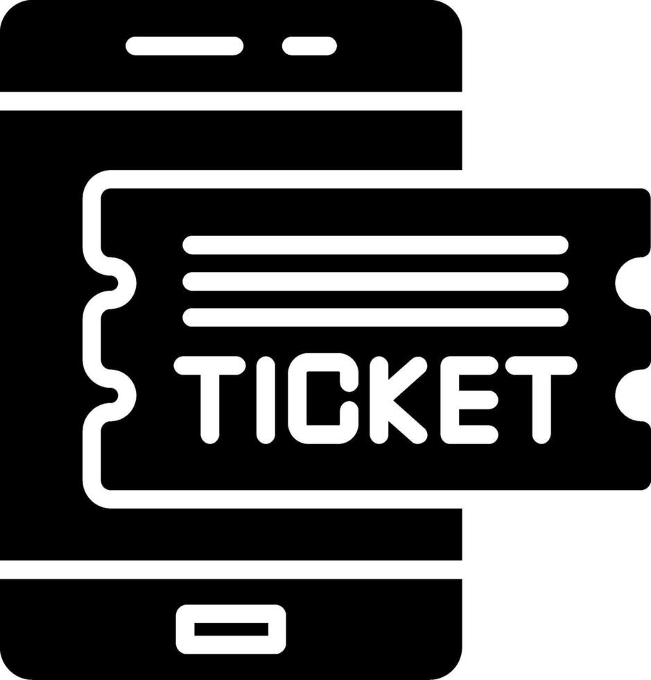 E Ticket Glyph Icon Design vector
