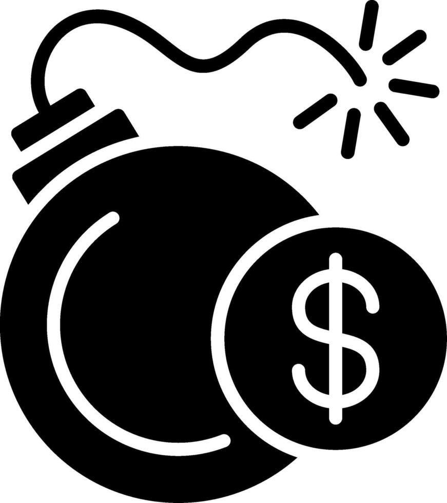 Bomb Glyph Icon Design vector