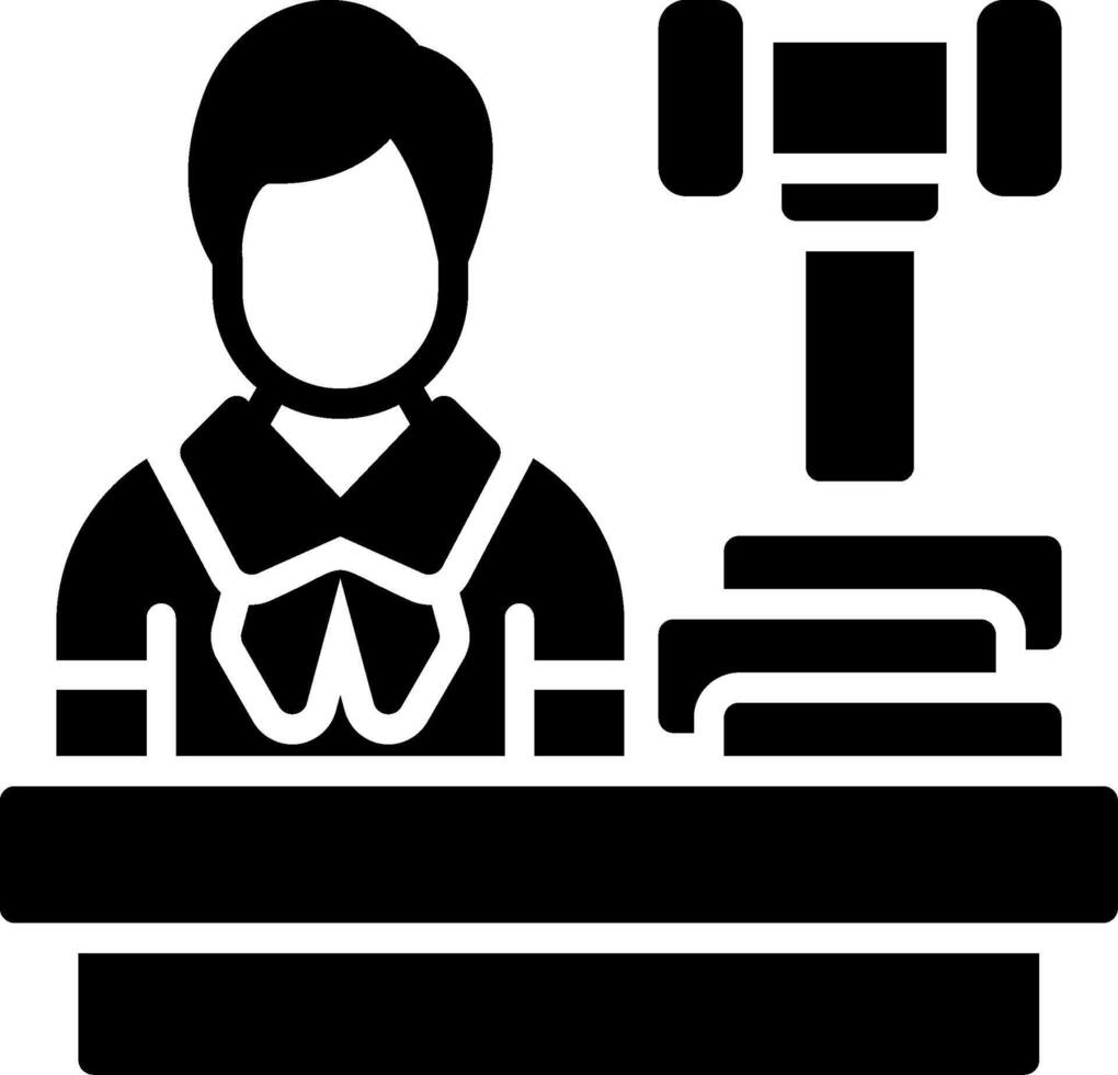 Male Judge Glyph Icon Design vector