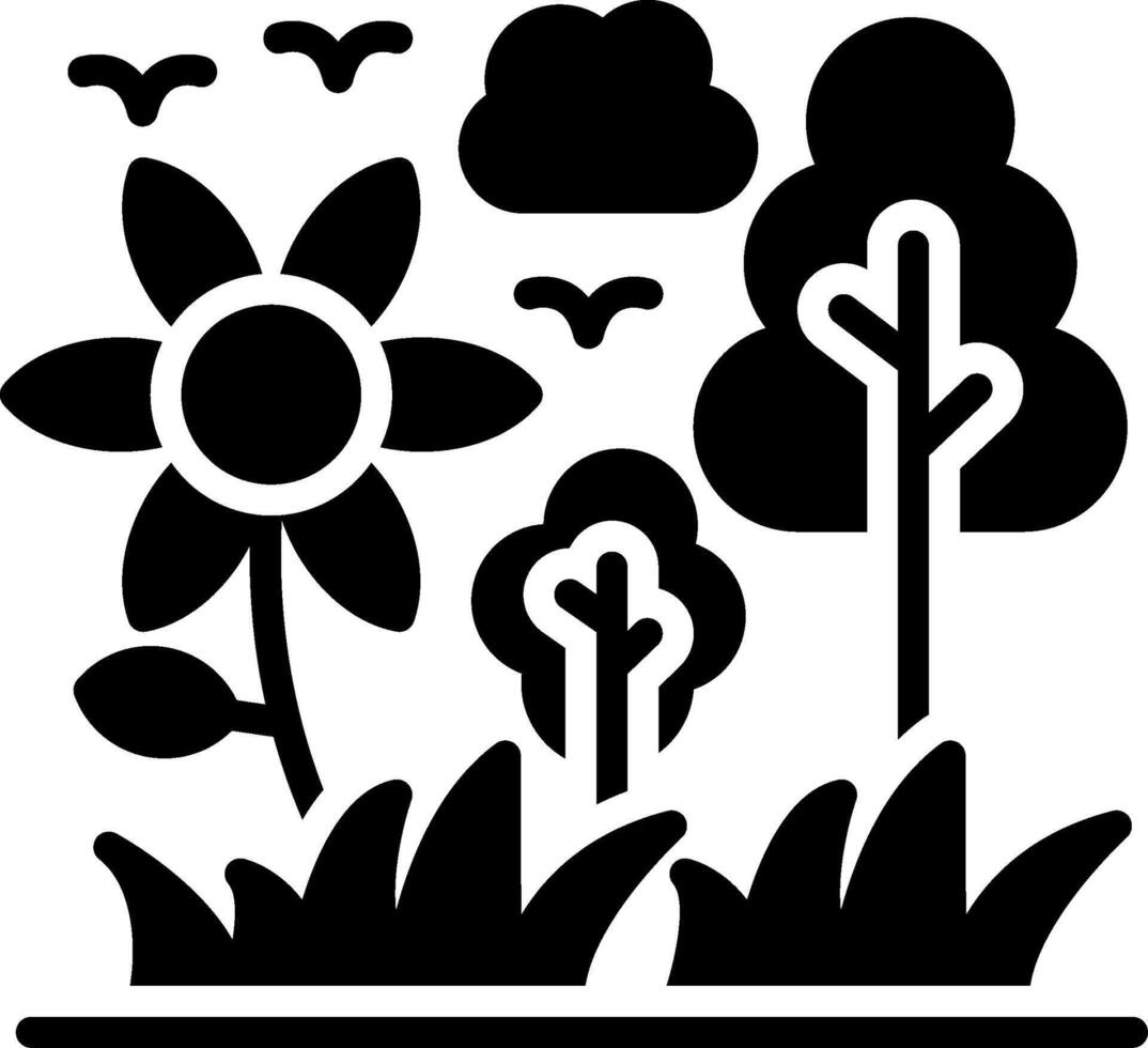 Flower Glyph Icon Design vector