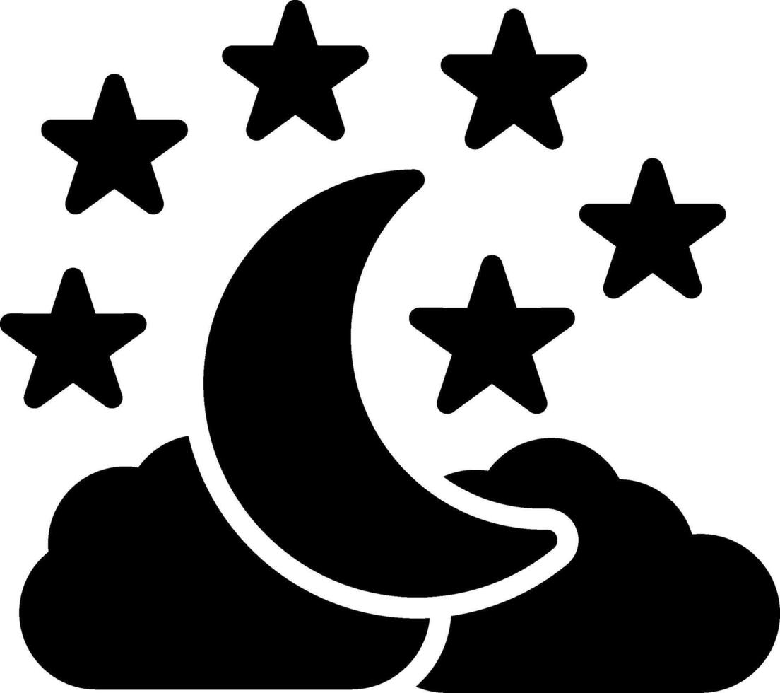 Starry Night Glyph Icon Design vector