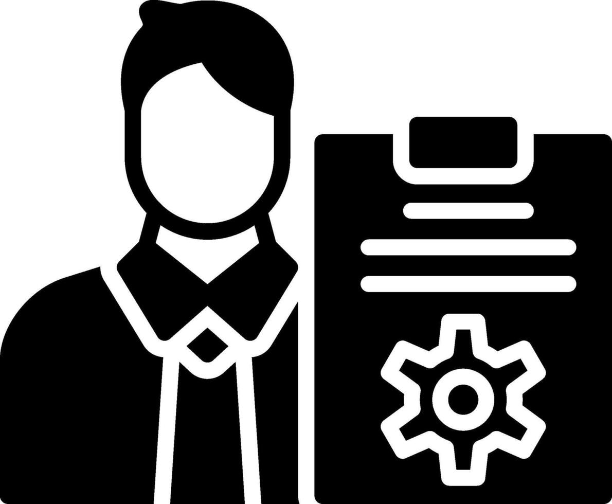Project Manager Glyph Icon Design vector