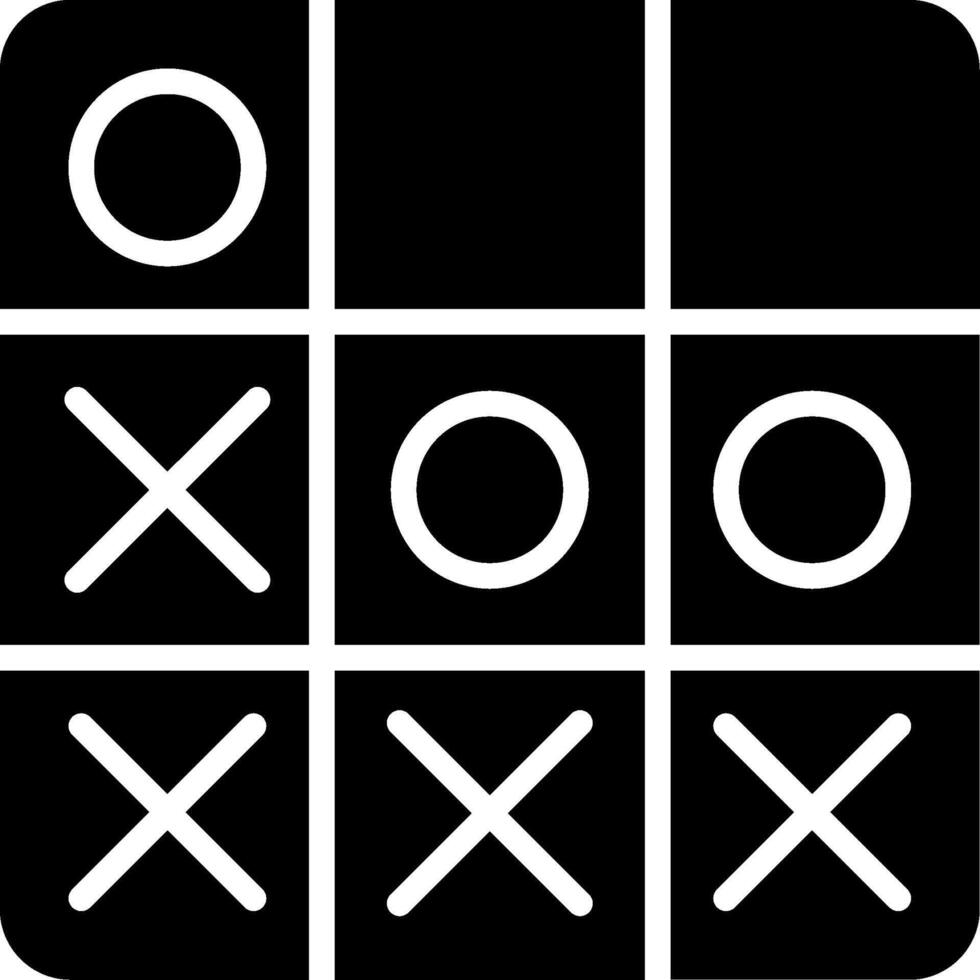 Tic Tac Toe Glyph Icon Design vector