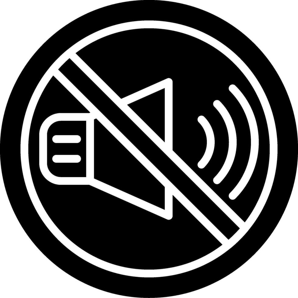 No Sound Glyph Icon Design vector