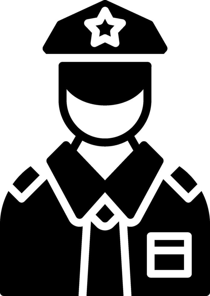 Policeman Glyph Icon Design vector