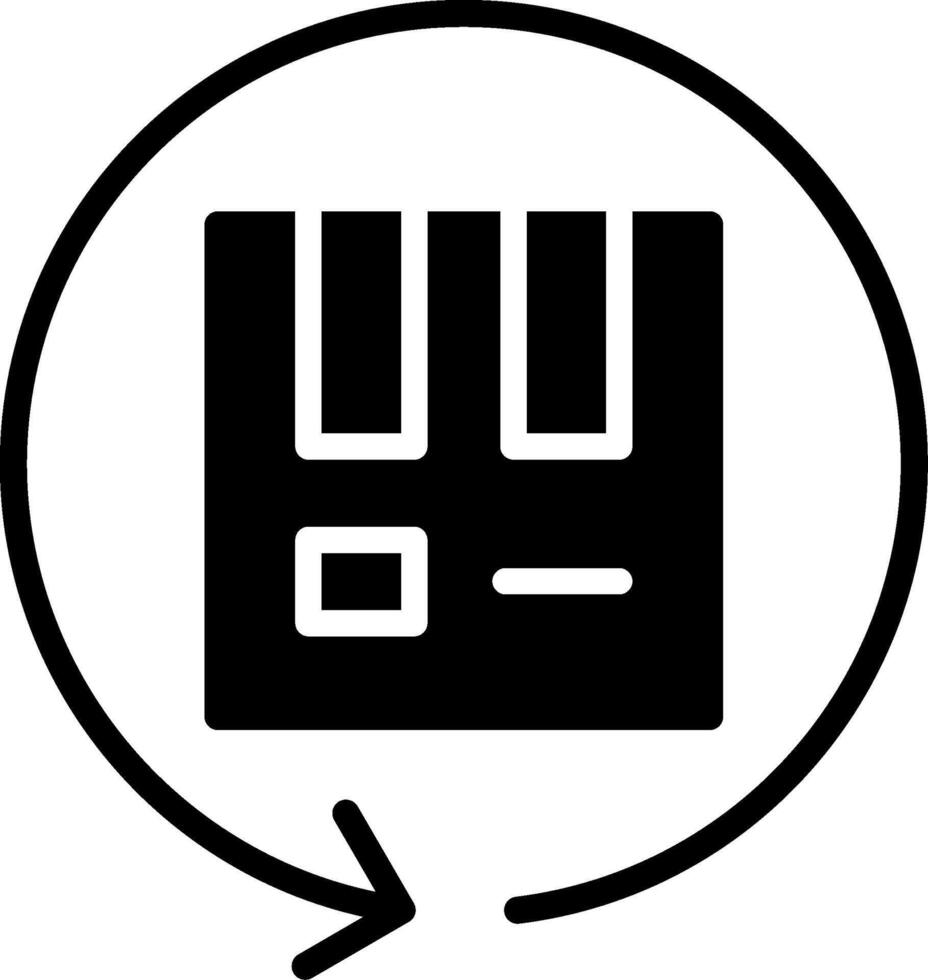 Return Box Glyph Icon Design vector